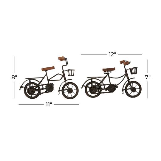11.5" Black Metal Bike Tabletop Sculptures, 2ct.